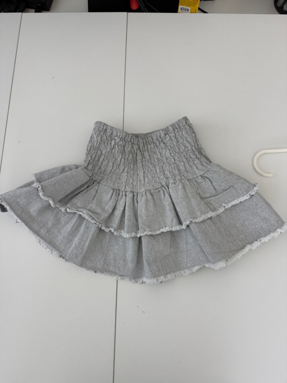Grey Tiered Ruffle Skirt